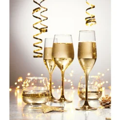 Flûte en verre Oksana dorée 17cL x4^Gifi