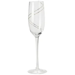 Flûte verre transparent liseré doré x4^Gifi Discount