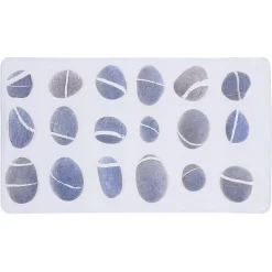 Outlet Gifi Fond de douche pvc blanc motif galets gris