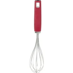 Fouet de cuisine en inox manche en polypropylène rouge^Gifi Discount