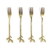 Fourchette à dessert x4 design feuille inox doré L15cm^Gifi Best