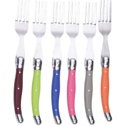 Fourchette inox manche multicolore x6^Gifi Clearance