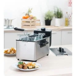 Friteuse inox Homday 3 L^Gifi Discount