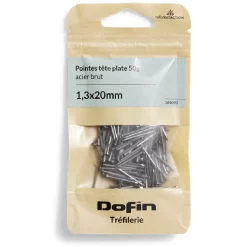 New Gifi 50g pointes tête homme acier brut - 1,3x20 mm