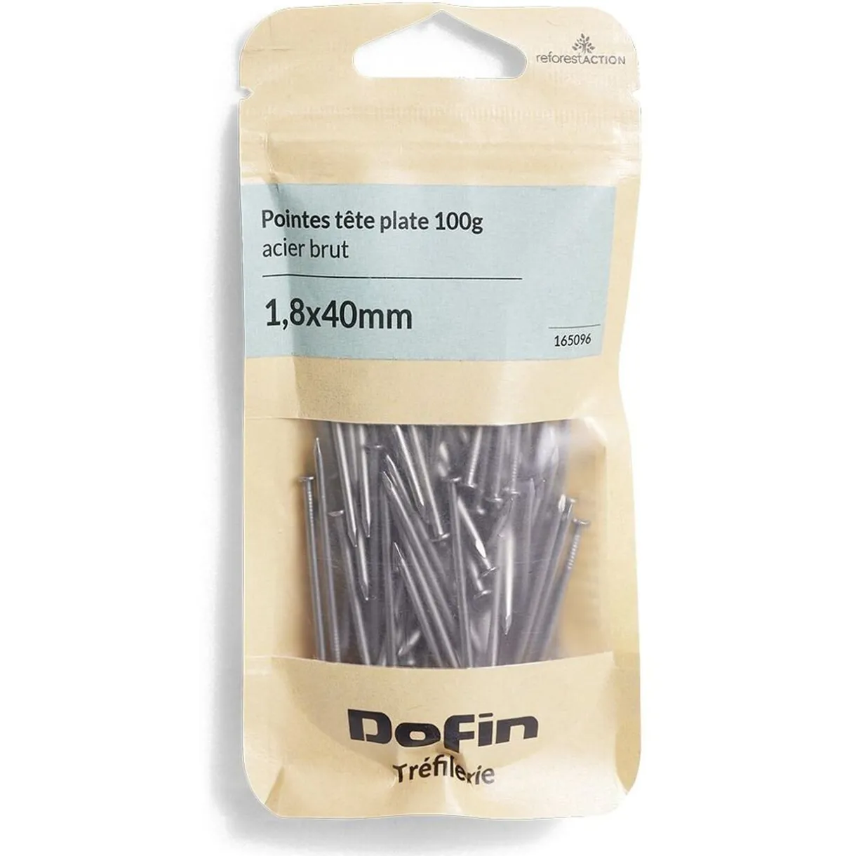 Hot Gifi 50g pointes tête homme acier brut - 1,8x40 mm