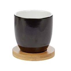 Gobelet à expresso avec sous tasse en bambou x4^Gifi Hot
