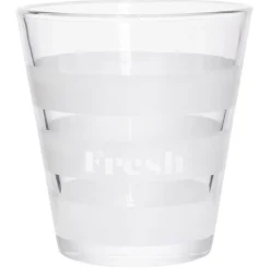 Gobelet bas conique transparent rayure blanche 25cl x3 - Ø8,4 x H8 cm^Gifi Best