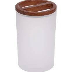 Online Gifi Gobelet blanc en verre et bois Ø7xH11,7cm