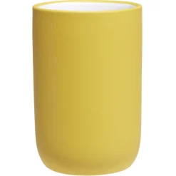 Discount Gifi Gobelet céramique jaune intérieur blanc Ø6,8xH10cm