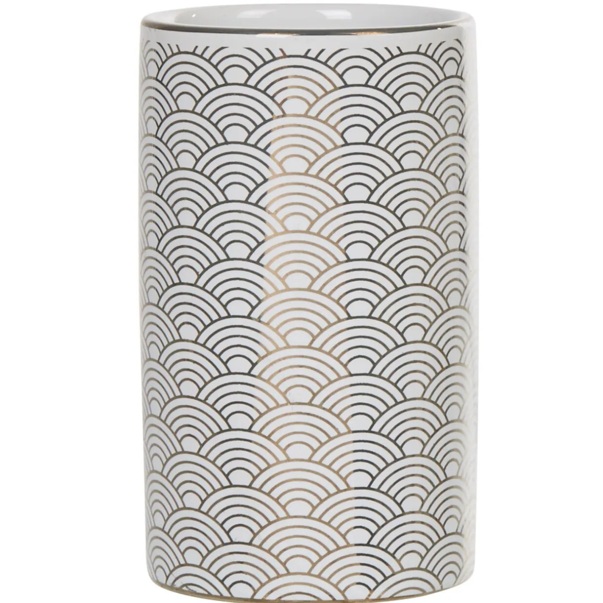 Clearance Gifi Gobelet céramique motif écaille blanc doré