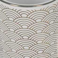 Clearance Gifi Gobelet céramique motif écaille blanc doré