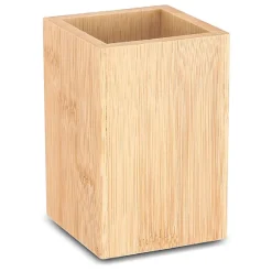 Discount Gifi Gobelet de salle de bain en bambou naturel