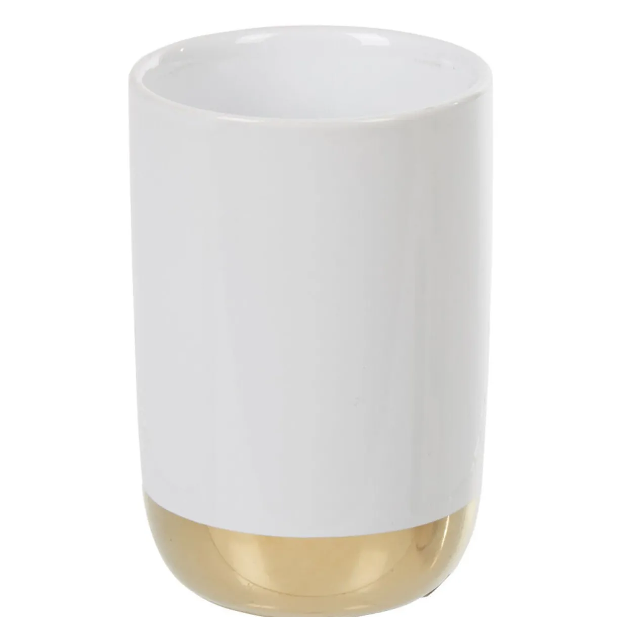 Sale Gifi Gobelet de savon céramique blanc cuivre