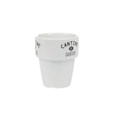 Gobelet en porcelaine design blanc noir 11 cl x4^Gifi Discount