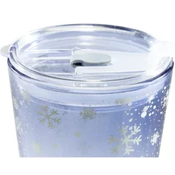 Gobelet en verre 400 ml avec paille décor givré^Gifi