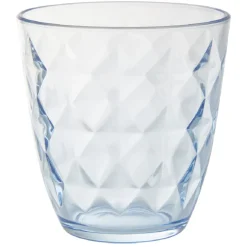 Gobelet en verre Agathe motif relief diamant transparent bleu x6^Gifi Hot