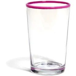 Gobelet en verre bord coloré 30 cl x 3^Gifi Outlet