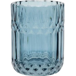 Discount Gifi Gobelet en verre effet cristallin bleu Ø8xH10,5cm