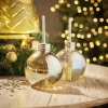 Gobelet en verre forme boule de Noël avec paille^Gifi Outlet