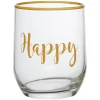 Gobelet en verre inscription Happy bord coloré 31,5 cl^Gifi Outlet