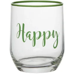 Gobelet en verre inscription Happy bord coloré 31,5 cl^Gifi Outlet