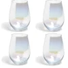 Gobelet en verre irisé ovale x4^Gifi Online