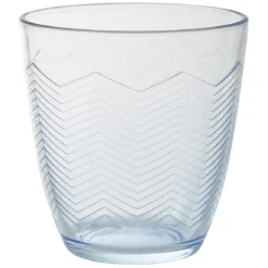Gobelet en verre Margaux motifs chevron transparent bleu x6^Gifi Hot