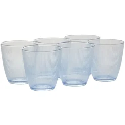 Gobelet en verre Nina motif relief rainuré transparent bleu 25 cl x6^Gifi New