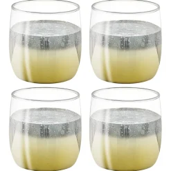 Gobelet en verre transparent pied doré x4^Gifi Discount