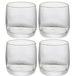 Gobelet en verre transparent avec liseré doré x4^Gifi Sale