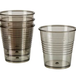 Gobelet plastique noir transparent x4^Gifi Discount