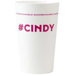 Gobelet plastique prénom #CINDY 33 cl^Gifi Hot