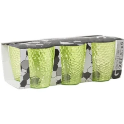 Gobelet plastique vert martelé x6^Gifi Online