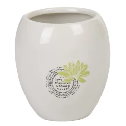 Gifi Gobelet salle de bain blanc fleur zen