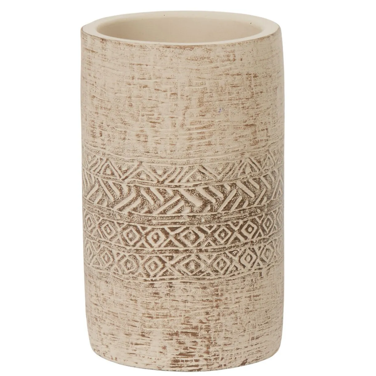 Best Gifi Gobelet salle de bain ciment gravé beige