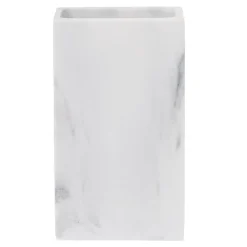 Hot Gifi Gobelet salle de bain céramique blanc effet marbre