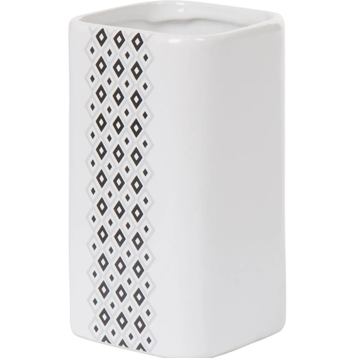 Gifi Gobelet salle de bain céramique motif nordique noir blanc