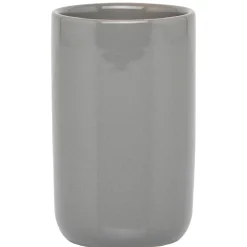 Outlet Gifi Gobelet salle de bain céramique uni gris