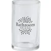 Discount Gifi Gobelet salle de bain design fleur avec inscription bathroom