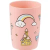 Gifi Gobelet salle de bain enfant rose motif château arc-en-ciel
