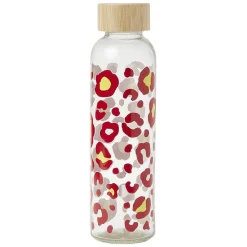 Gourde bouteille en verre avec bouchon bambou 500ml Ø6,5xH22cm^Gifi Discount