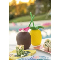 Gourde plastique et paille noix de coco^Gifi Online