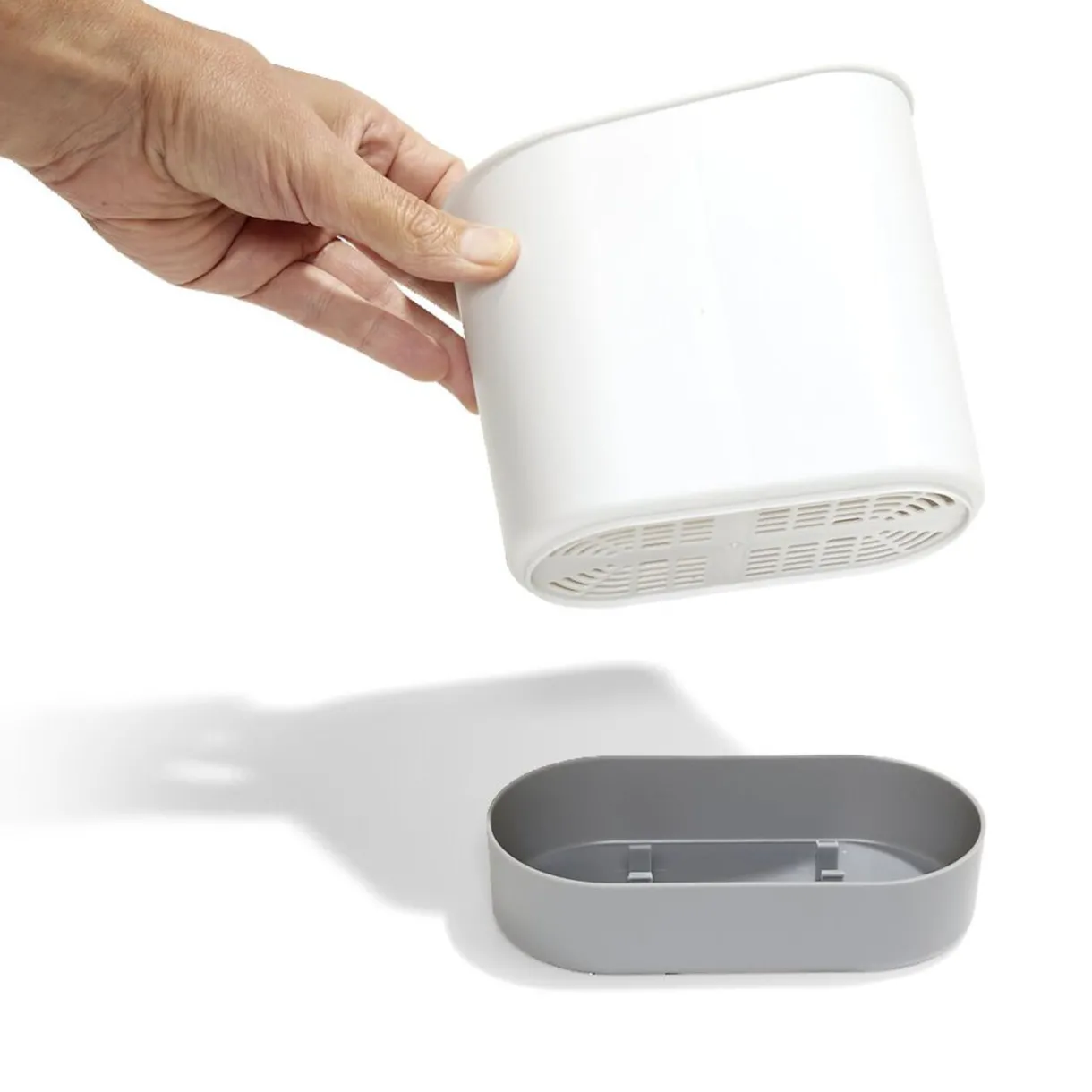 Égouttoir à couverts plastique gris 17,3x17,3xH9,2cm^Gifi Online