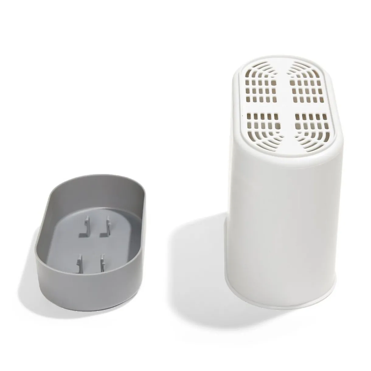 Égouttoir à couverts plastique gris 17,3x17,3xH9,2cm^Gifi Online