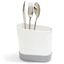 Égouttoir à couverts plastique gris 17,3x17,3xH9,2cm^Gifi Online