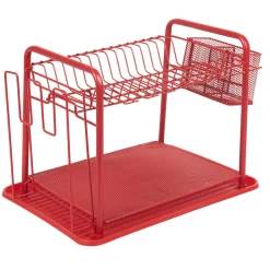 Égouttoir à vaisselle métallique rouge^Gifi Online