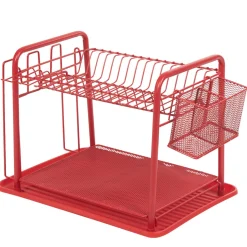 Égouttoir à vaisselle métallique rouge^Gifi Online