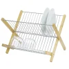 Égouttoir à vaisselle pliable bambou et métal^Gifi Outlet