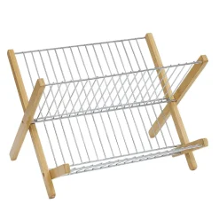 Égouttoir à vaisselle pliable bambou et métal^Gifi Outlet