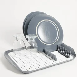 Égouttoir à vaisselle 30,3x41,5x3,8cm plastique gris et blanc^Gifi